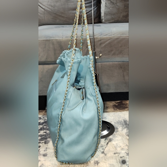 NWT Magid Rebecca & Rifka Baby Blue Leather Hobo Bag - Picture 7 of 13